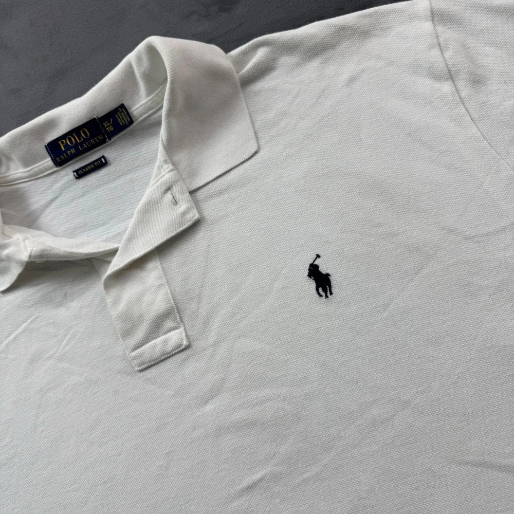 Polo Ralph Lauren Mens XL White Classic Fit Short Sleeve Pique Polo Shirt